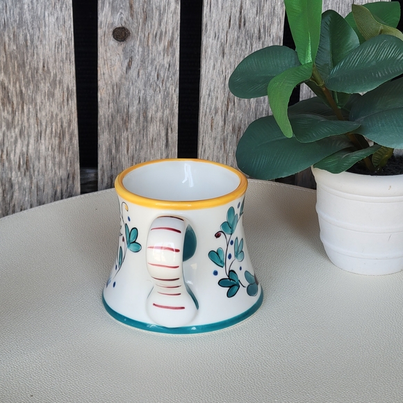 Barnes & Noble Deruta Orvieto Green Roosete Ceramic Flared mug/creamer - Picture 10 of 10